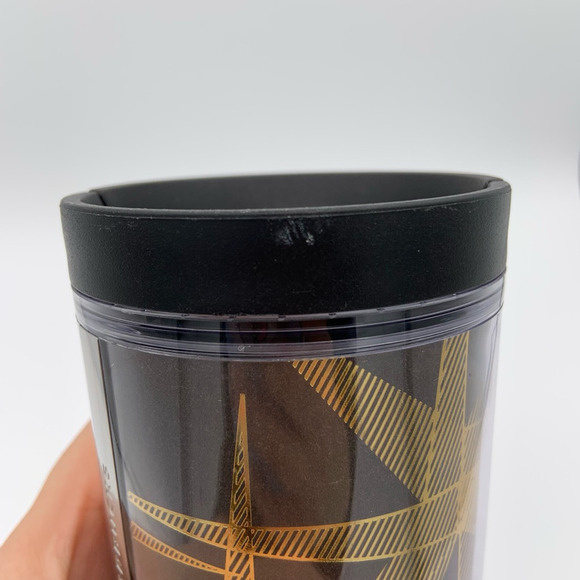 Starbucks‎ 2013 Grande Tumbler Black Gold Starburst Insulated Travel Cup Retro - Picture 6 of 12